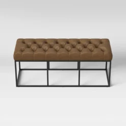 Trubeck Tufted Metal Base Bench Faux Leather Brown - Threshold™ 6 Trubeck Tufted Metal Base Bench Faux Leather Brown - Threshold™ -Threshold Home Outlet Store GUEST d28fde93 afcd 4869 a2f1 80cd3349f38f