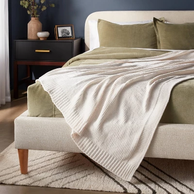 60"x80" Velvet Chenille Bed Throw - Threshold™ 1 60"x80" Velvet Chenille Bed Throw - Threshold™