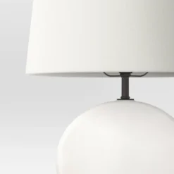 Ceramic Geo Table Lamp With Tapered Shade Off-White (Includes LED Light Bulb) - Threshold™ -Threshold Home Outlet Store GUEST db01ca4d 39d4 4f80 8d51 0a3bcd12b89f