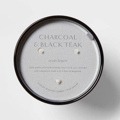 Colored Vase Glass With Dustcover & Black Teak Candle Black - Threshold™ 4 Colored Vase Glass With Dustcover & Black Teak Candle Black - Threshold™ - Image 4