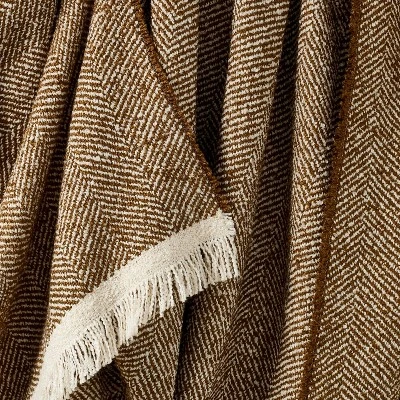 Herringbone Frayed Edges Throw Blanket - Threshold™ Designed With Studio McGee 2 Herringbone Frayed Edges Throw Blanket - Threshold™ Designed With Studio McGee - Image 2