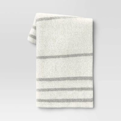 Cozy Feathery Knit Border Striped Throw Blanket - Threshold™ 6 Cozy Feathery Knit Border Striped Throw Blanket - Threshold™ - Image 6