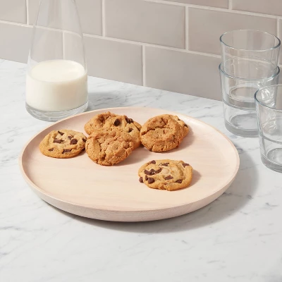 12" Rubberwood White Washed Serving Platter - Threshold™ 1 12" Rubberwood White Washed Serving Platter - Threshold™