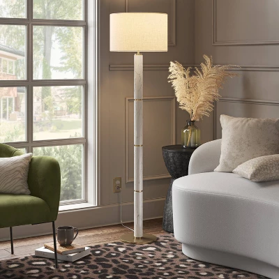 Faux Marble Stick Floor Lamp - Threshold™ 1 Faux Marble Stick Floor Lamp - Threshold™