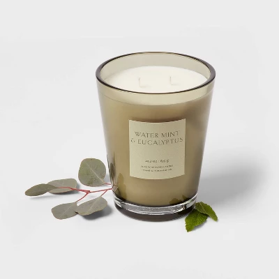 Colored Vase Glass With Dustcover Watermint And Eucalyptus Candle Green - Threshold™ 2 Colored Vase Glass With Dustcover Watermint And Eucalyptus Candle Green - Threshold™ - Image 2