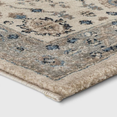 Jewel Boarder Persian Woven Rug Brown - Threshold 1 Jewel Boarder Persian Woven Rug Brown - Threshold