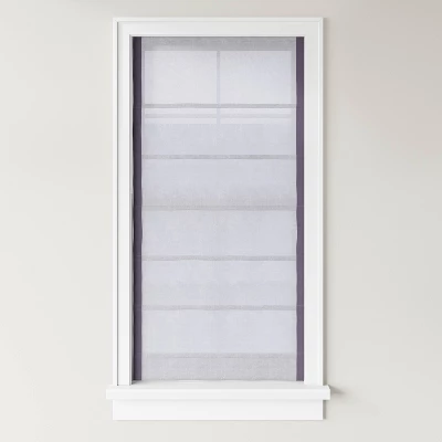 1pc Light Filtering Cordless Linen Blend Roman Window Shade Gray - Threshold™ 2 1pc Light Filtering Cordless Linen Blend Roman Window Shade Gray - Threshold™ - Image 2