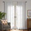 1pc 54"x84" Light Filtering Stitched Edge Curtain Panel Cream - Threshold™