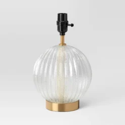 Small Ribbed Glass Lamp Base Clear - Threshold™ -Threshold Home Outlet Store GUEST ee23bb4b bc94 4203 8178 905a5c519153