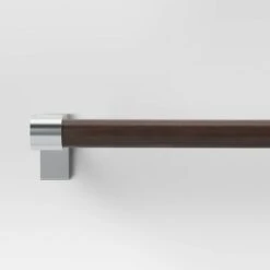 Dark Faux Wood Curtain Rod Nickel - Threshold™ -Threshold Home Outlet Store GUEST f65030f0 7be0 425c 96b7 548c0d49cc46