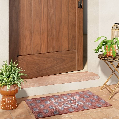 1'8"x2'10" Washable 'Home Sweet Home' Paisley Accent Rug Red - Threshold™ 1 1'8"x2'10" Washable 'Home Sweet Home' Paisley Accent Rug Red - Threshold™