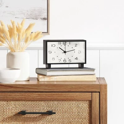 6" Rectangle Mantel Clock Black - Threshold™ 1 6" Rectangle Mantel Clock Black - Threshold™