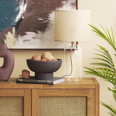 Glass Table Lamp With Open Base And Natural Shade - Threshold™ 1 Glass Table Lamp With Open Base And Natural Shade - Threshold™