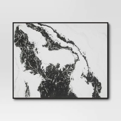 30" X 24" 2pk Marble Framed Printed Canvases Black/Tan - Threshold™ 1 30" X 24" 2pk Marble Framed Printed Canvases Black/Tan - Threshold™